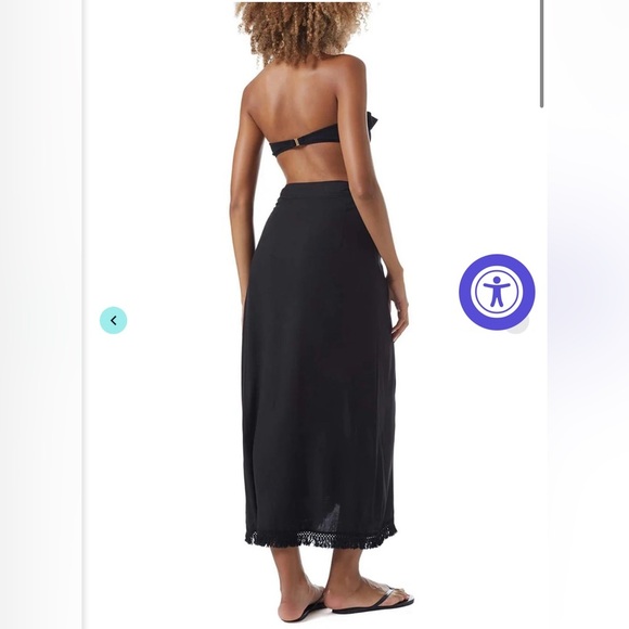 Melissa Odabash Lily high-rise woven maxi skirt Black Size Small - Picture 5 of 11